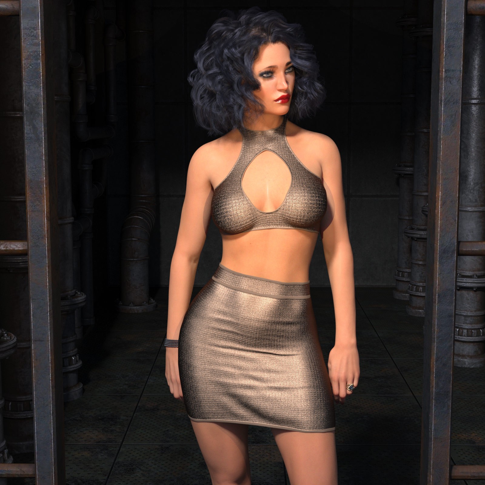 Fashion Cutout Top & Mini Skirt G8-G8.1 by N/A