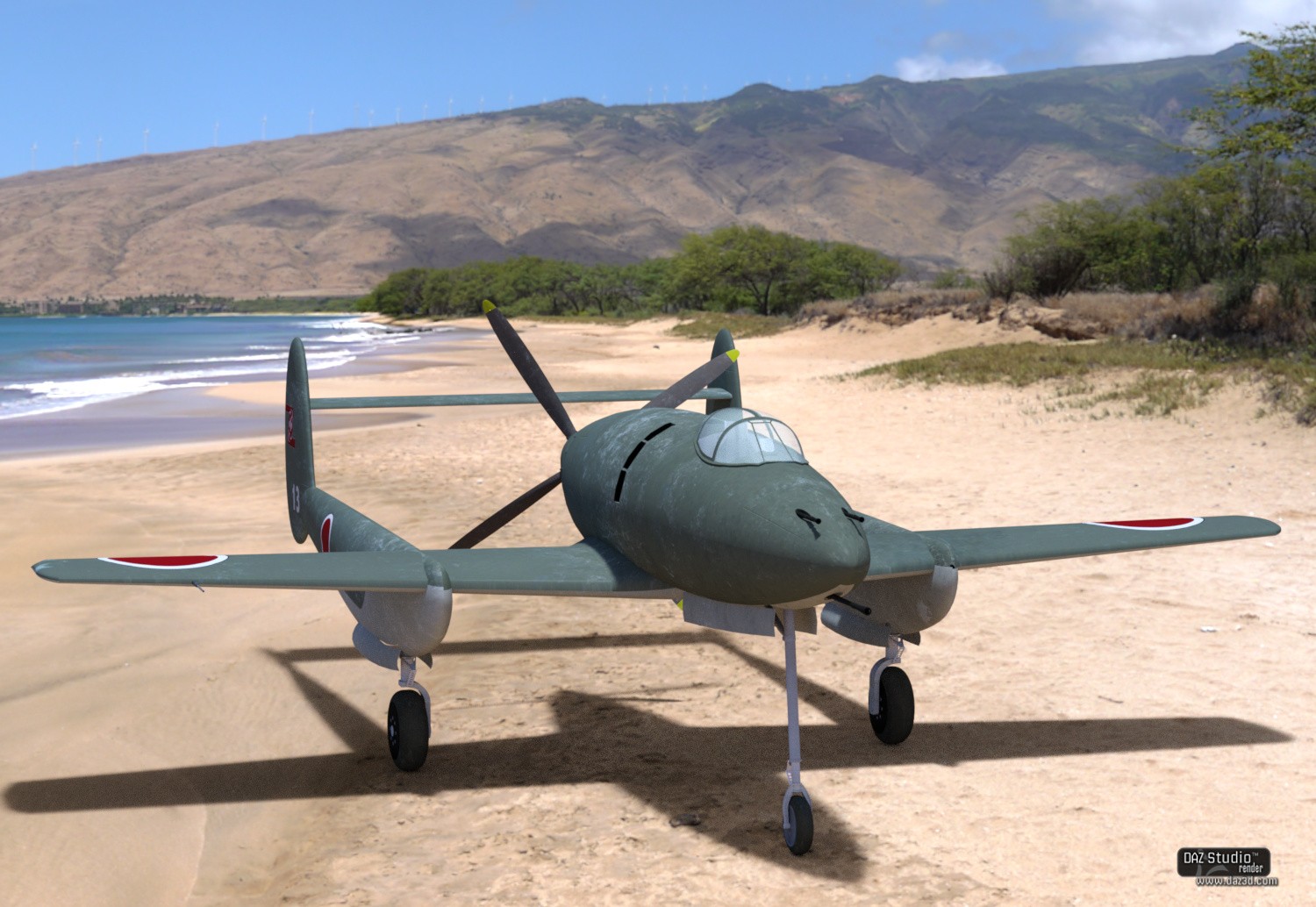 Mansyu Ki-98 WW 2 Twin-Boom Fighter by N/A