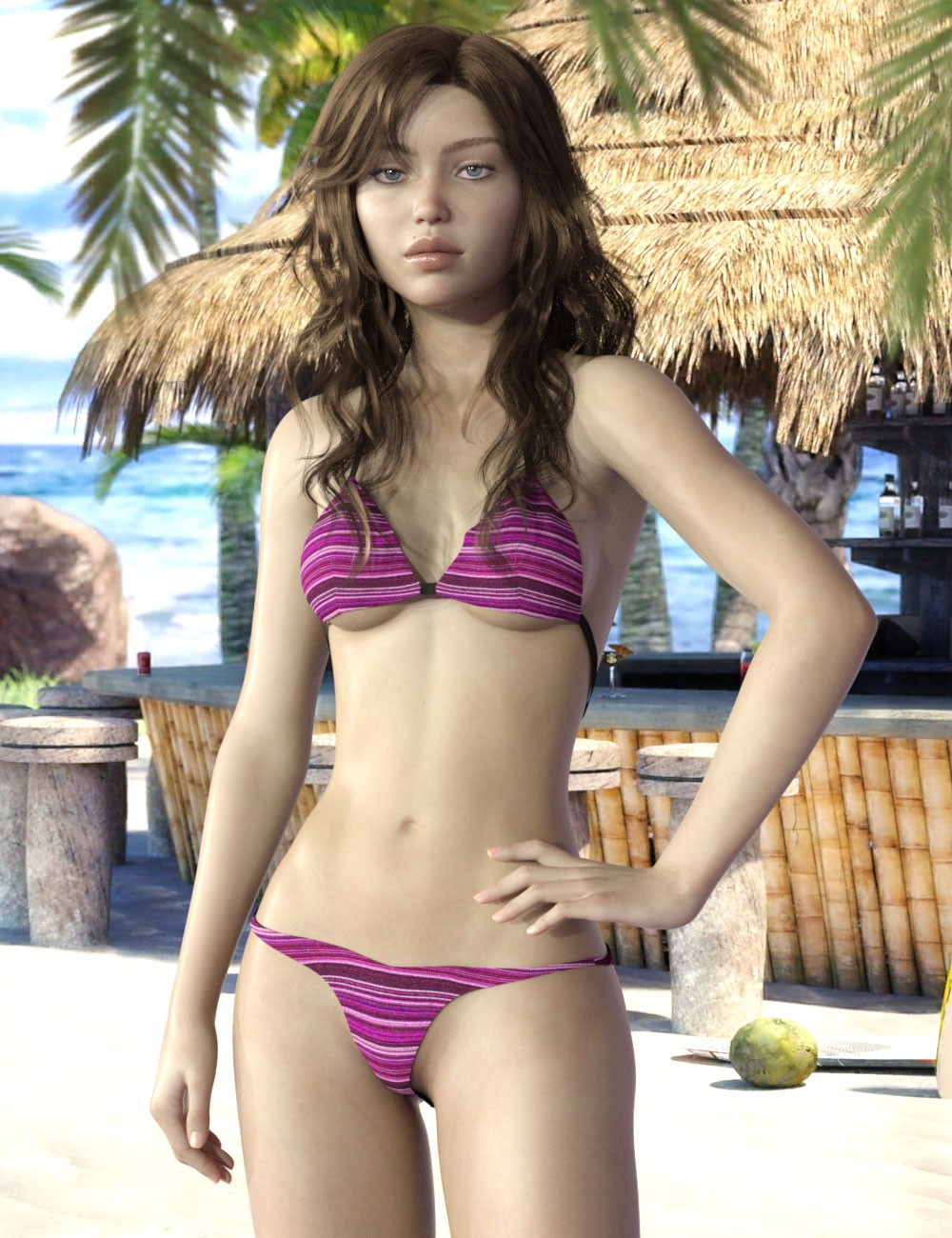 3DL Monique + Outfit for Genesis 8 Females by N/A