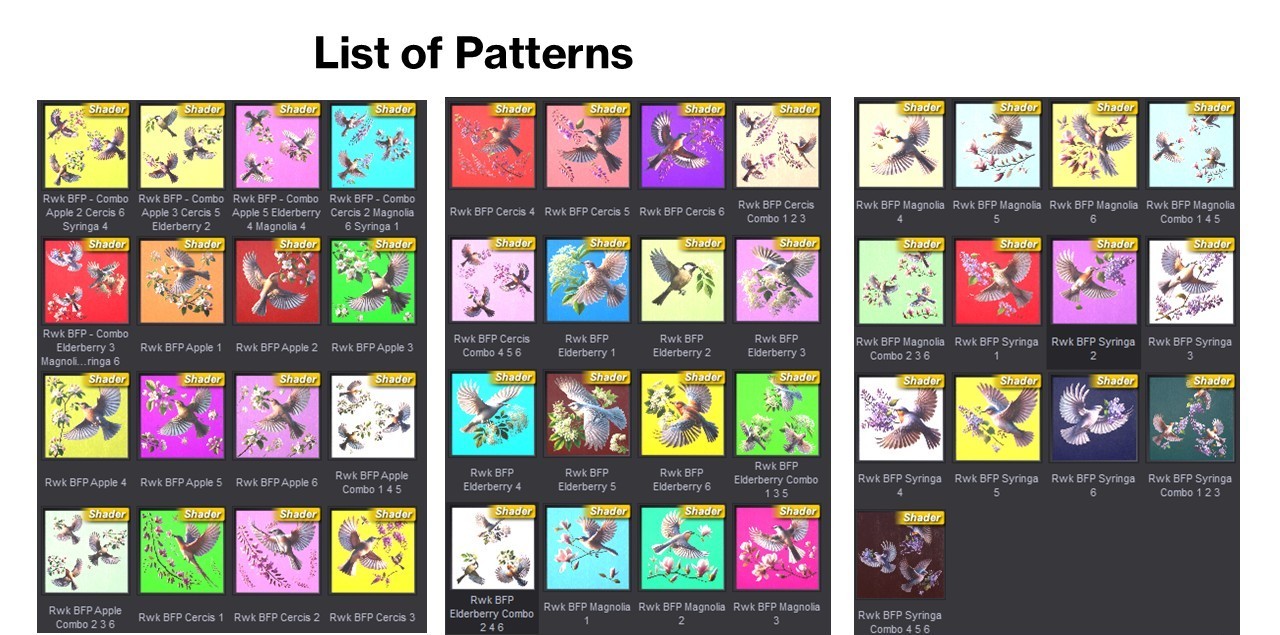 Bird & Flower Pattern Iray Shader Vol.2 by N/A