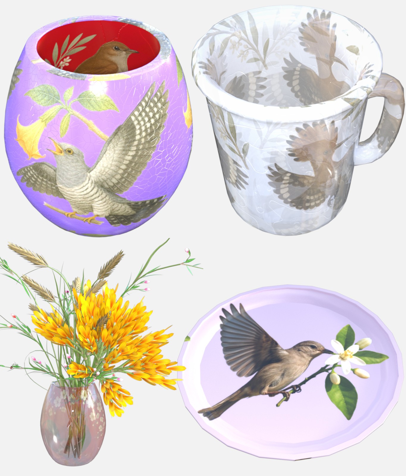 Bird & Flower Pattern Iray Shader Vol.3 by N/A