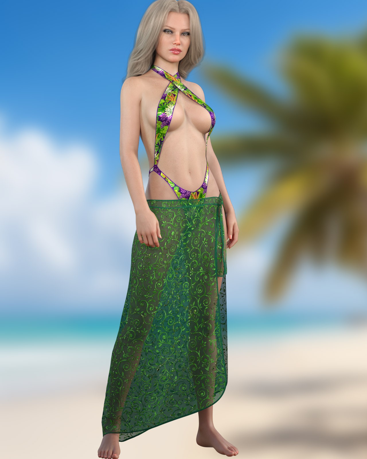 dforce - Beach Skirt - Genesis 8 and 9 by N/A