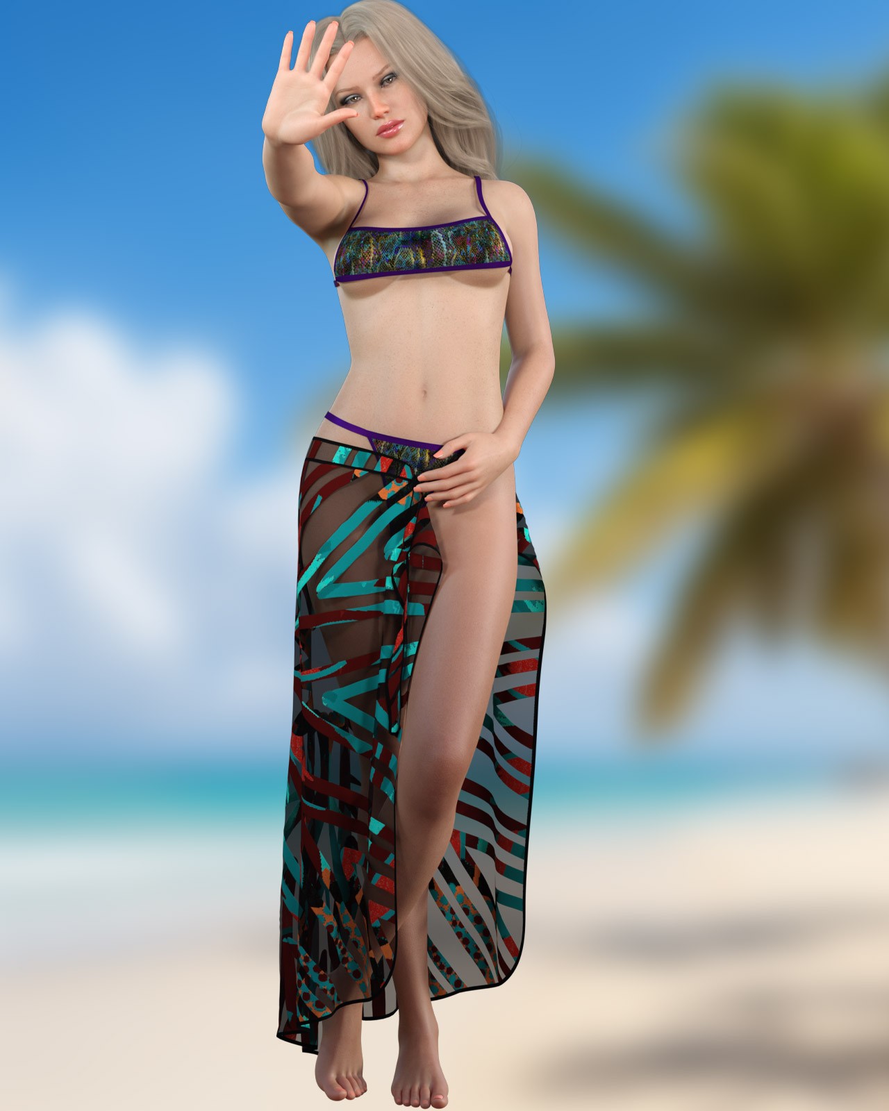 dforce - Beach Skirt - Genesis 8 and 9 by N/A