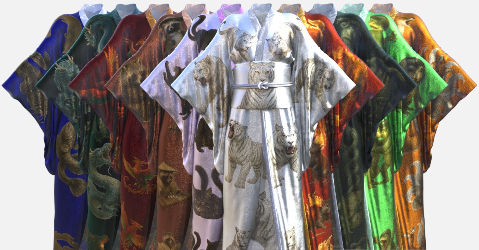 Japan Mythical Creature dForce Kimono Outfit Texture Add-ons by N/A