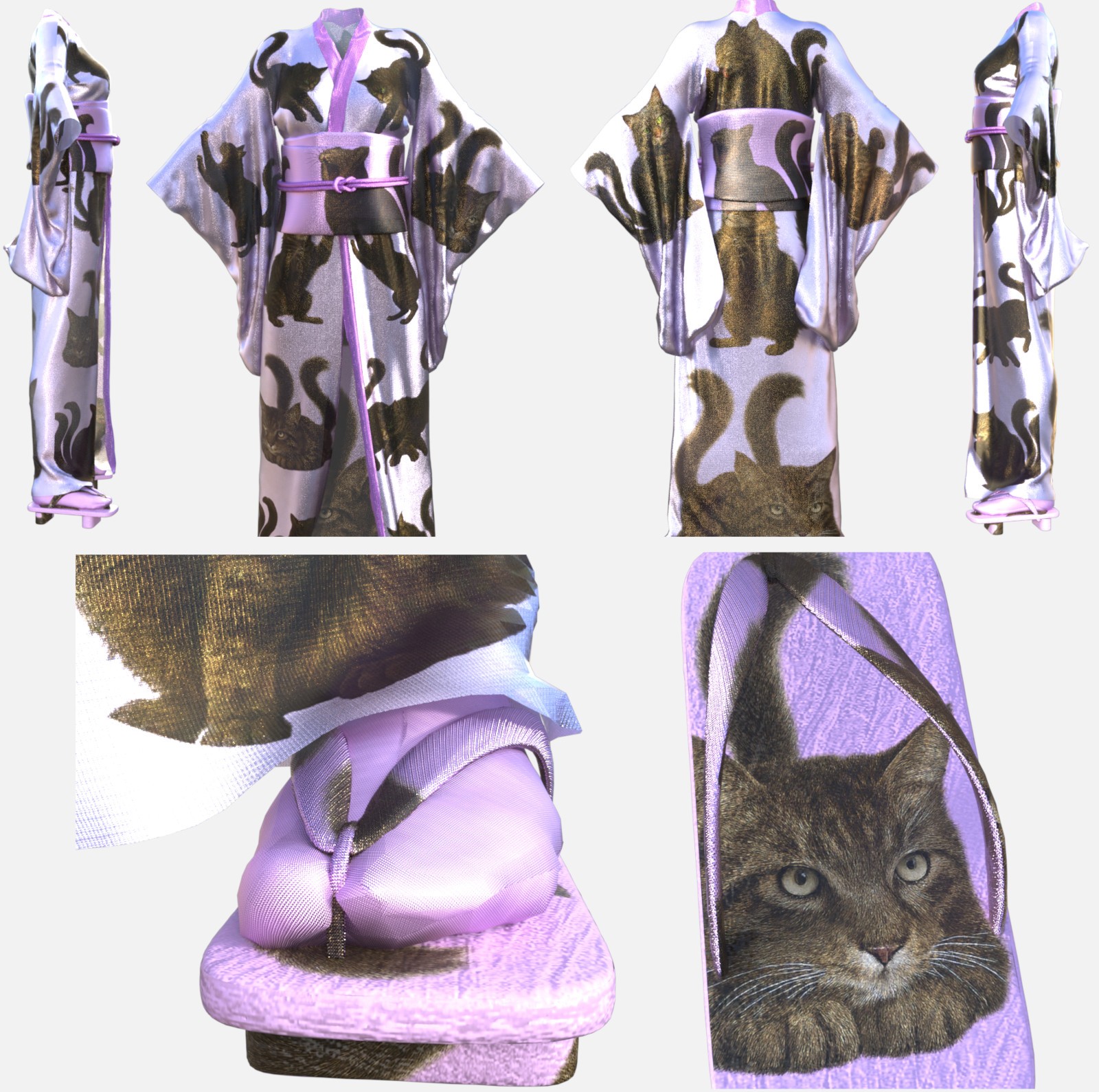 Japan Mythical Creature dForce Kimono Outfit Texture Add-ons by N/A
