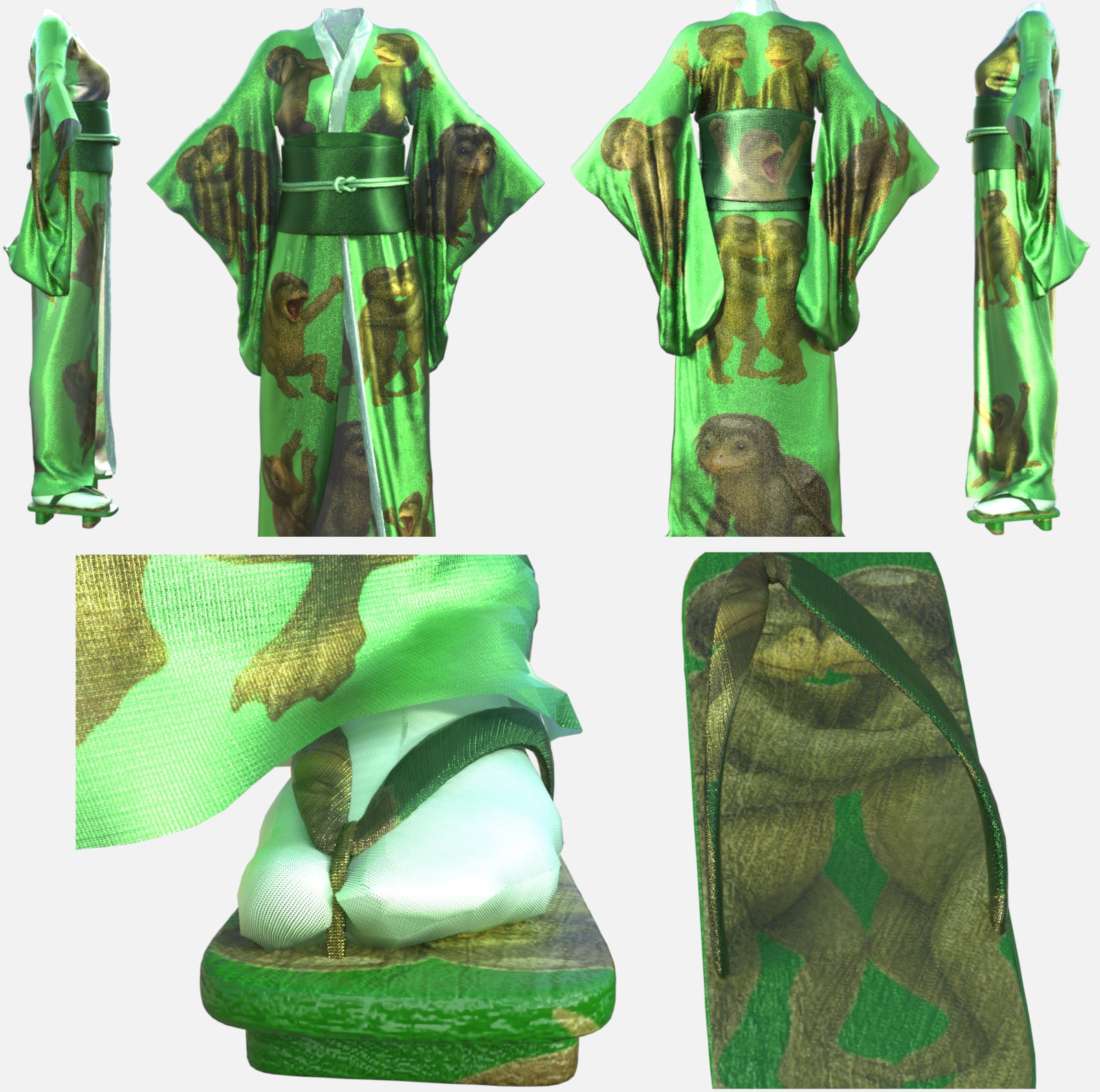 Japan Mythical Creature dForce Kimono Outfit Texture Add-ons by N/A