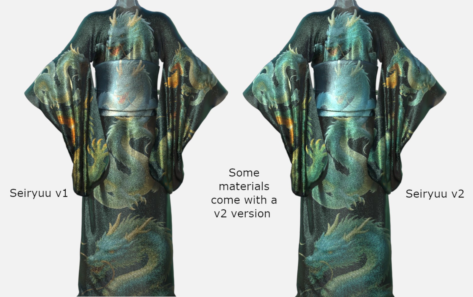 Japan Mythical Creature dForce Kimono Outfit Texture Add-ons by N/A