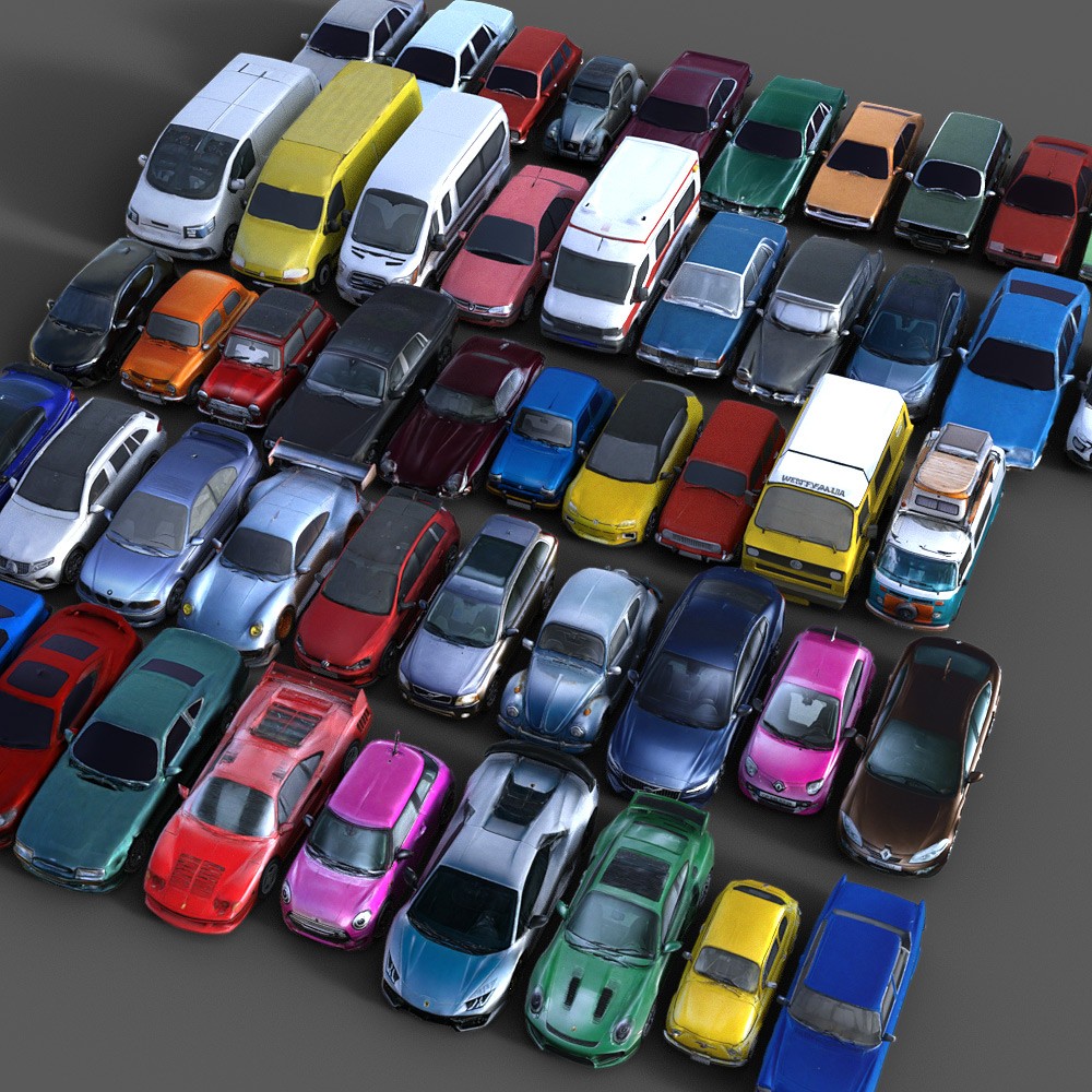 50 LowRez-European Cars for Daz Studio 50 LowRez-European Cars for Daz Studio