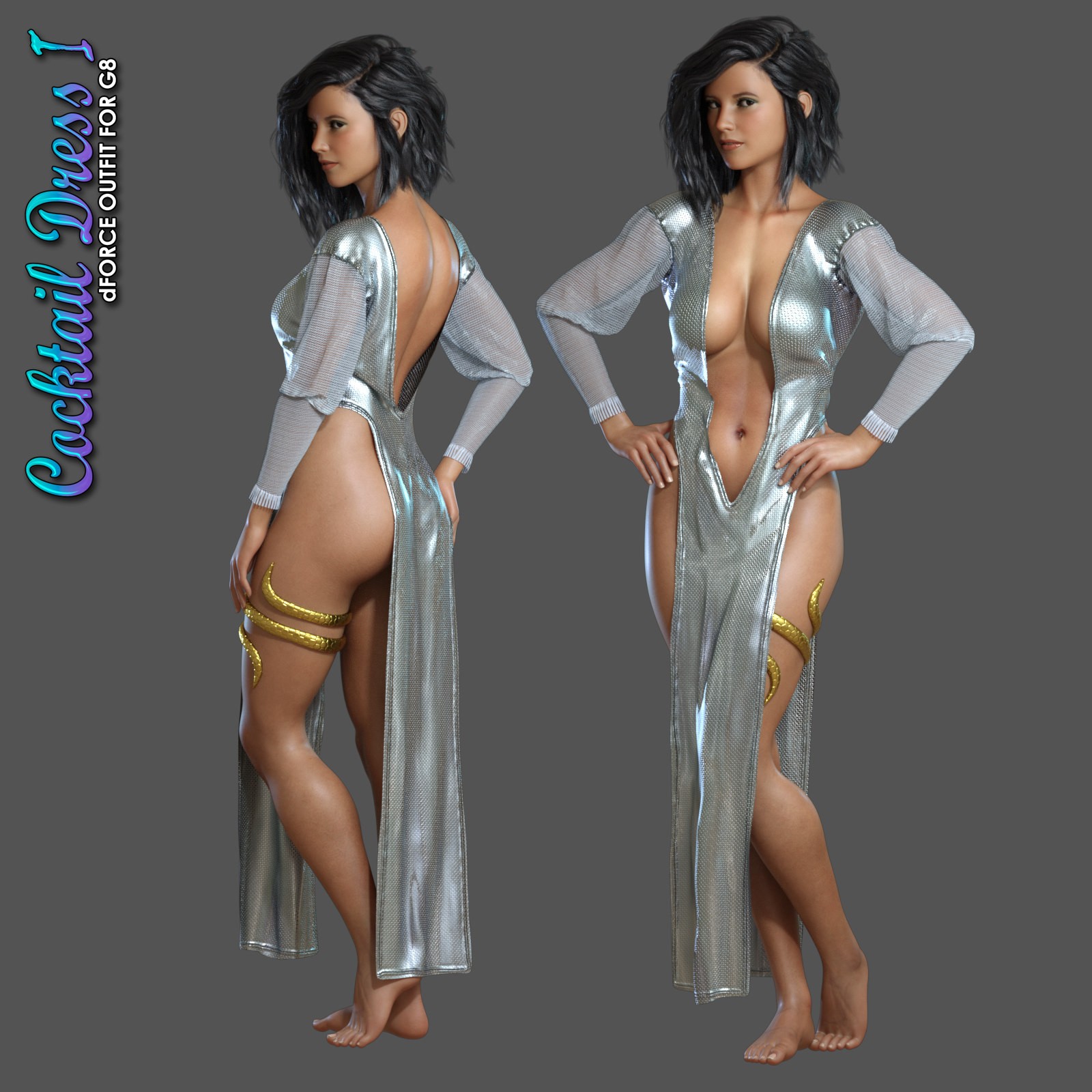 Exnem dForce Cocktail Dress I for Genesis 8 Female by N/A