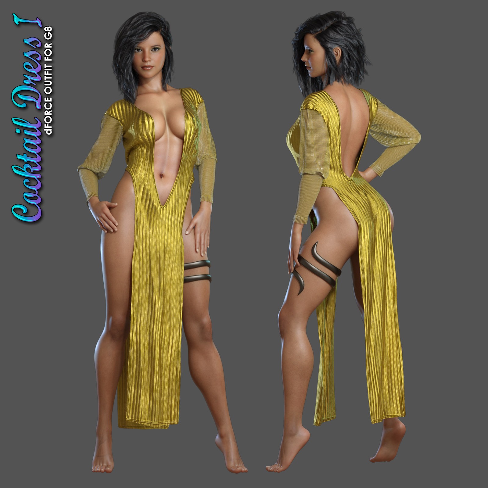 Exnem dForce Cocktail Dress I for Genesis 8 Female by N/A