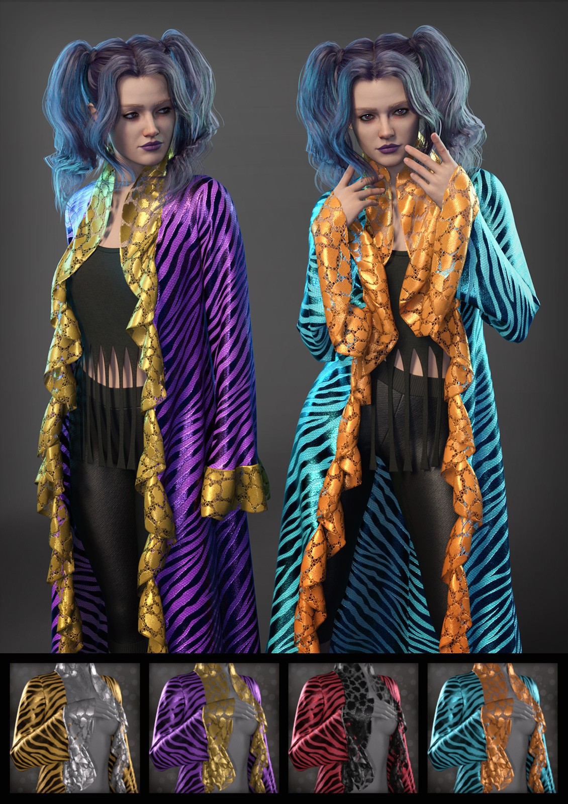 Rockstar Materials for FRQ dForce: Frilly Coat by N/A