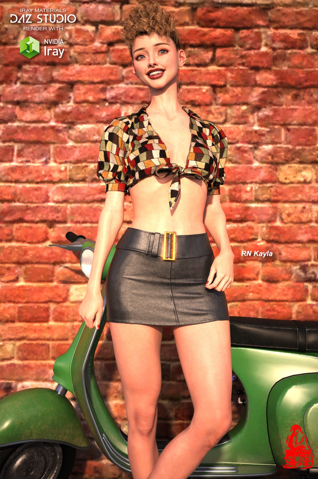 dForce Tie Cropped Shirt for Genesis 8 & 8.1 Females by N/A