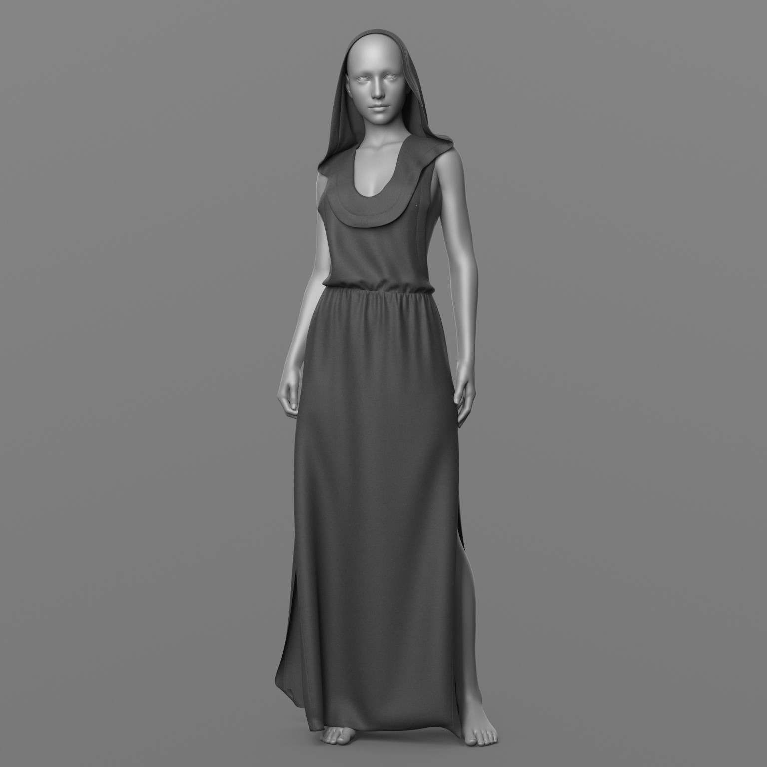Long Dress with Hood G8 Female by N/A