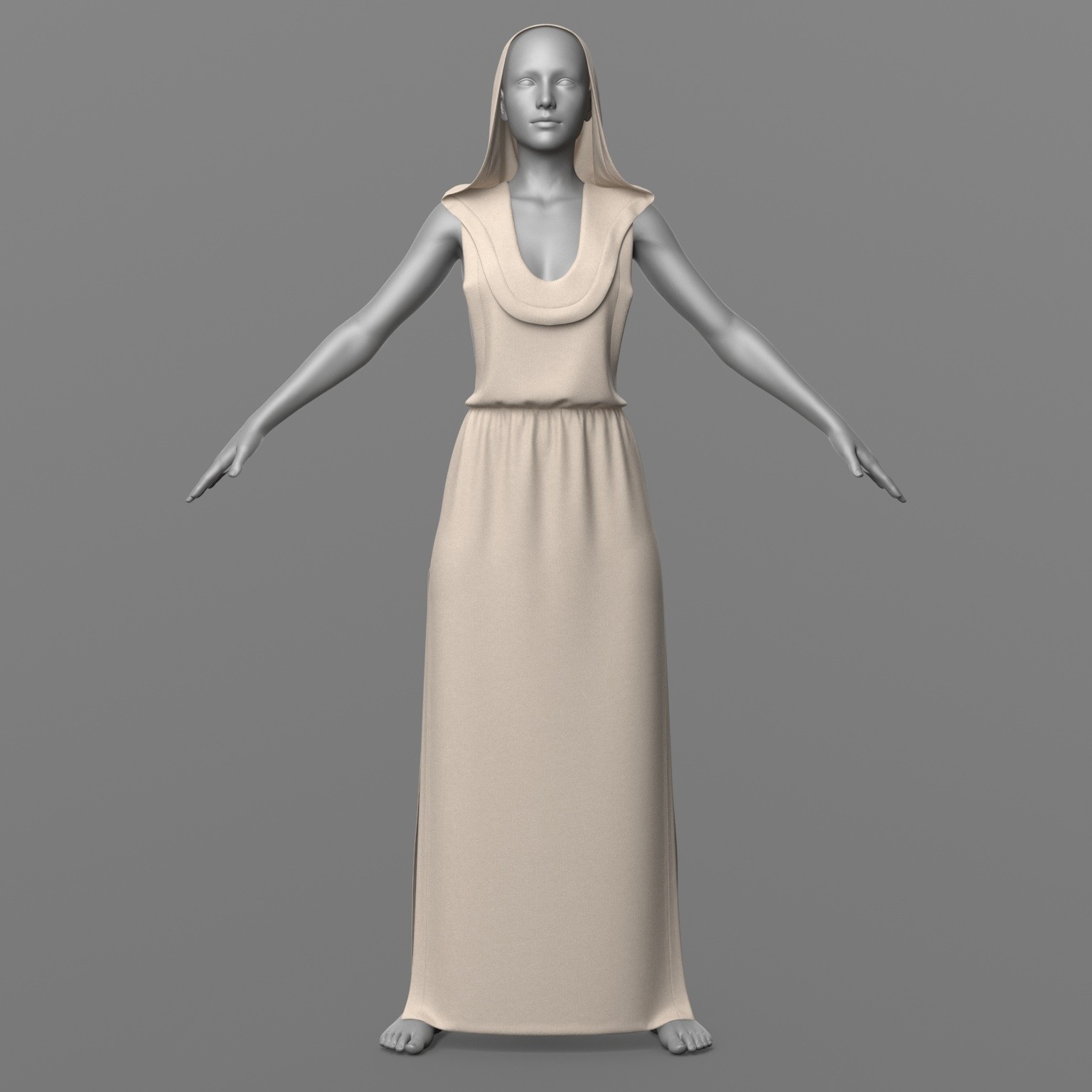 Long Dress with Hood G8 Female by N/A