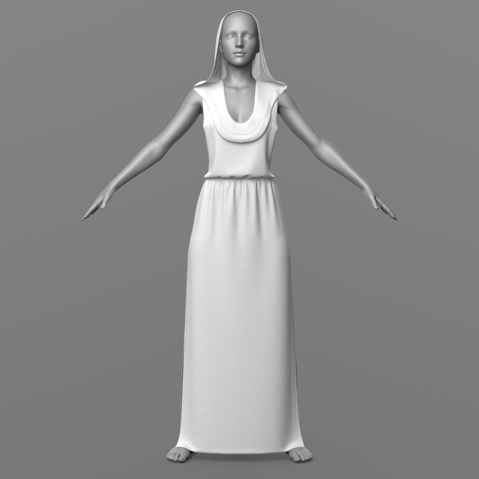 Long Dress with Hood G8 Female by N/A