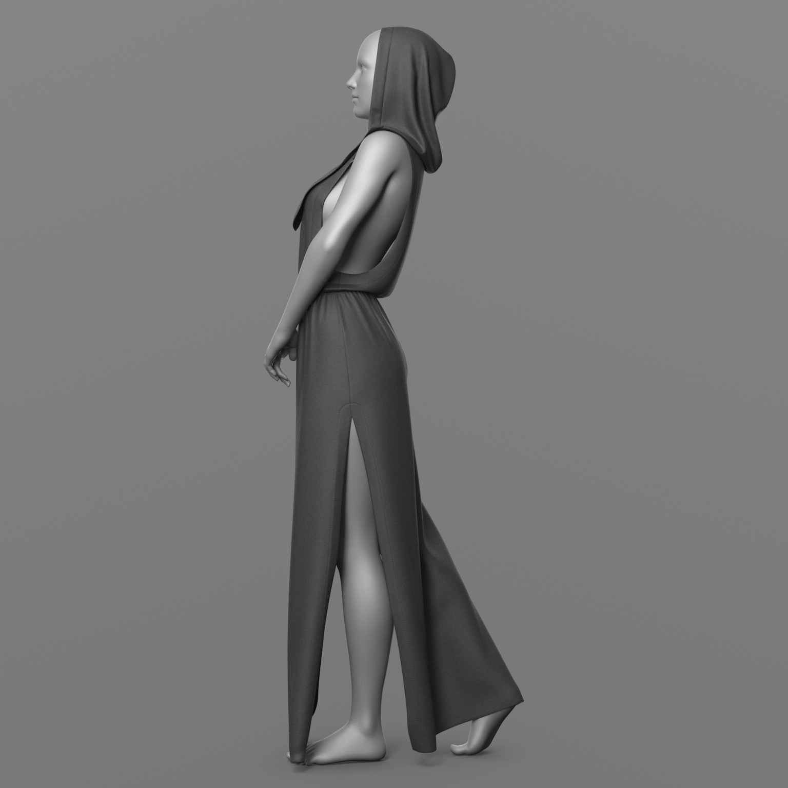 Long Dress with Hood G8 Female by N/A