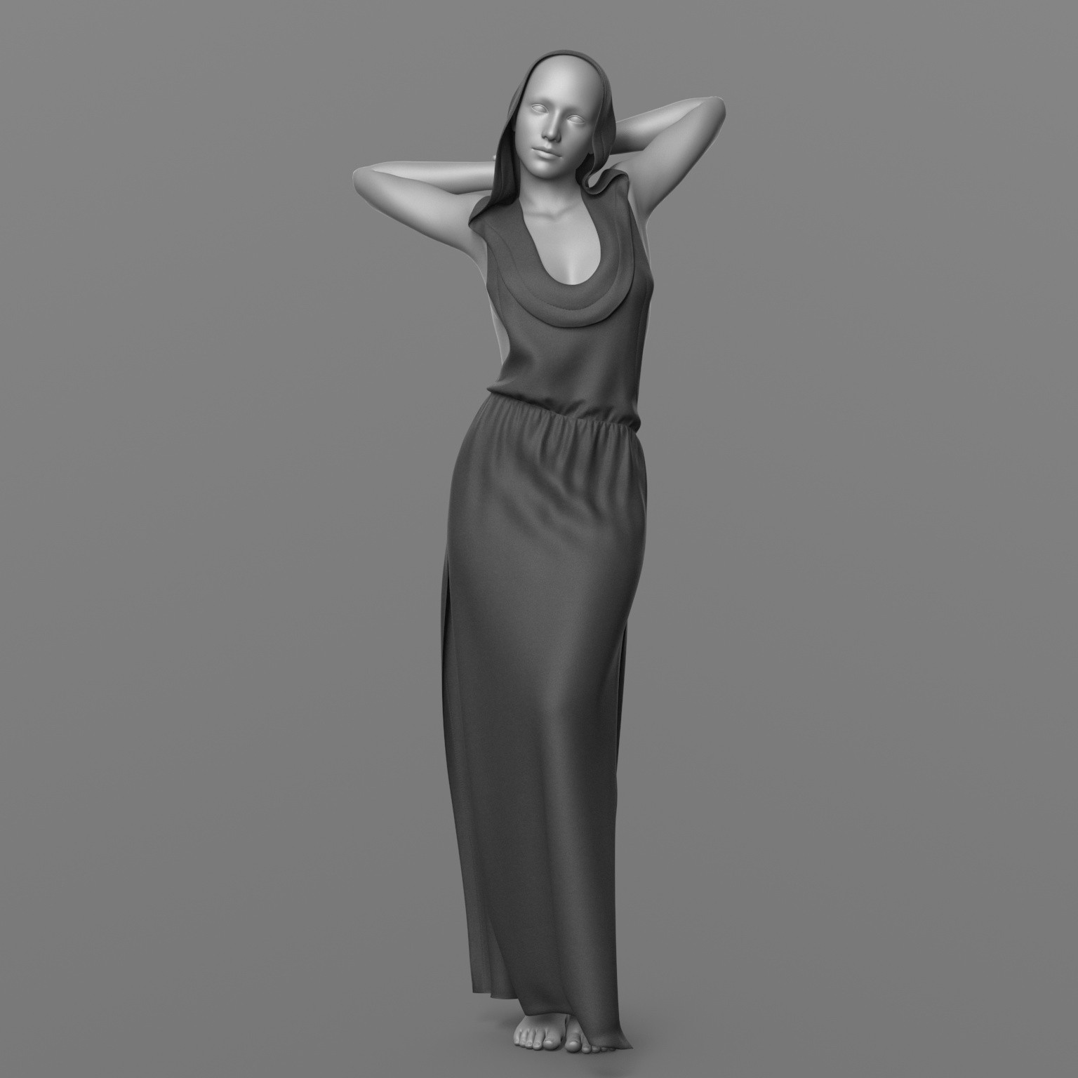 Long Dress with Hood G8 Female by N/A