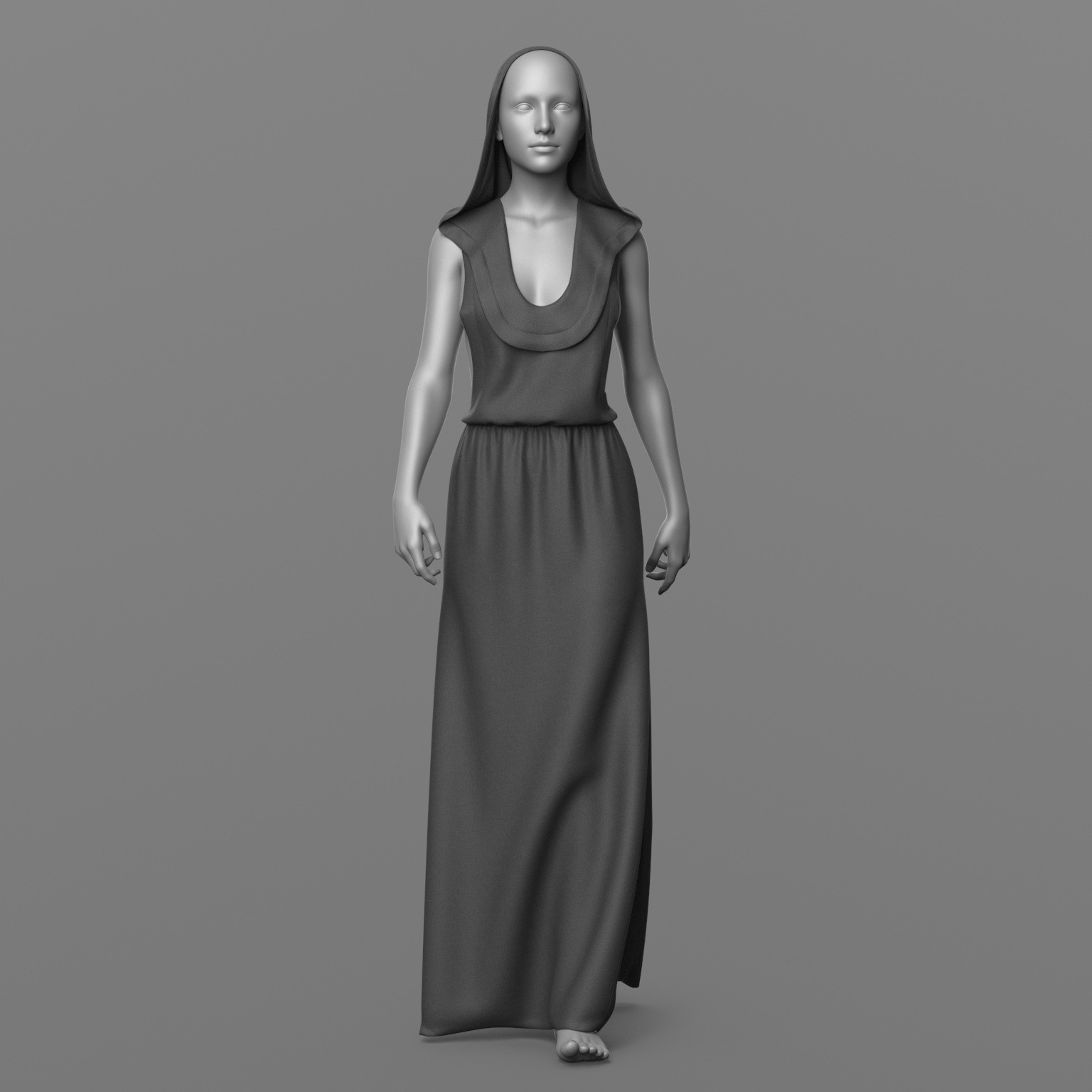 Long Dress with Hood G8 Female by N/A