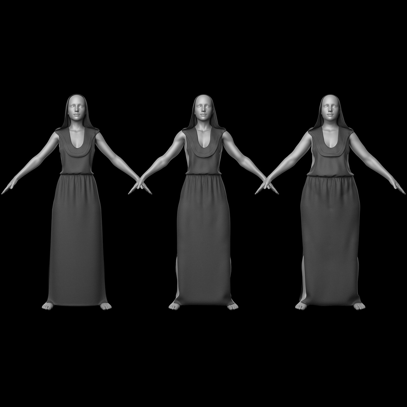 Long Dress with Hood G8 Female by N/A