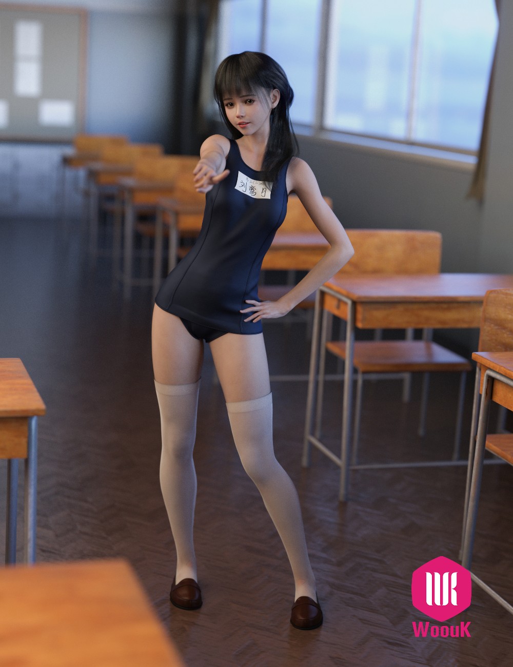 dForce WUK Old School Swimsuit for Genesis 8 and 8.1 Female by N/A