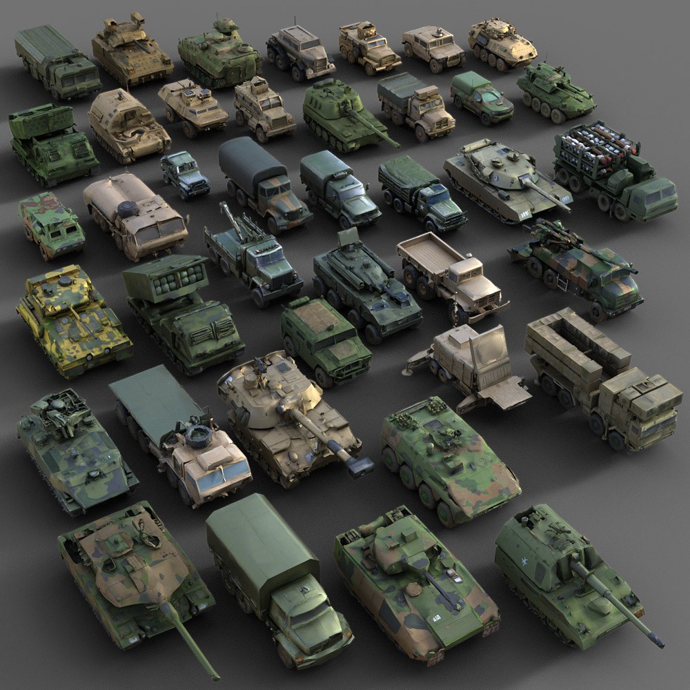 40 LowRez-Army Vehicles for Daz Studio by N/A