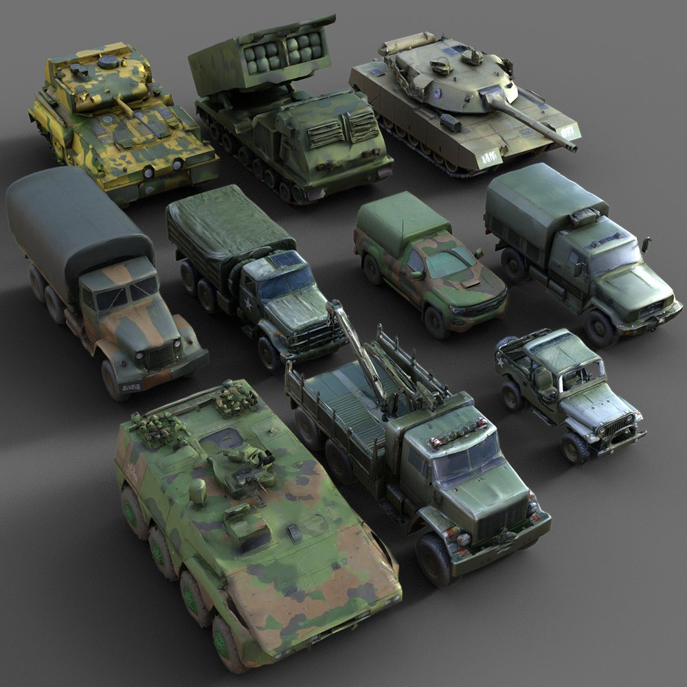 40 LowRez-Army Vehicles for Daz Studio by N/A