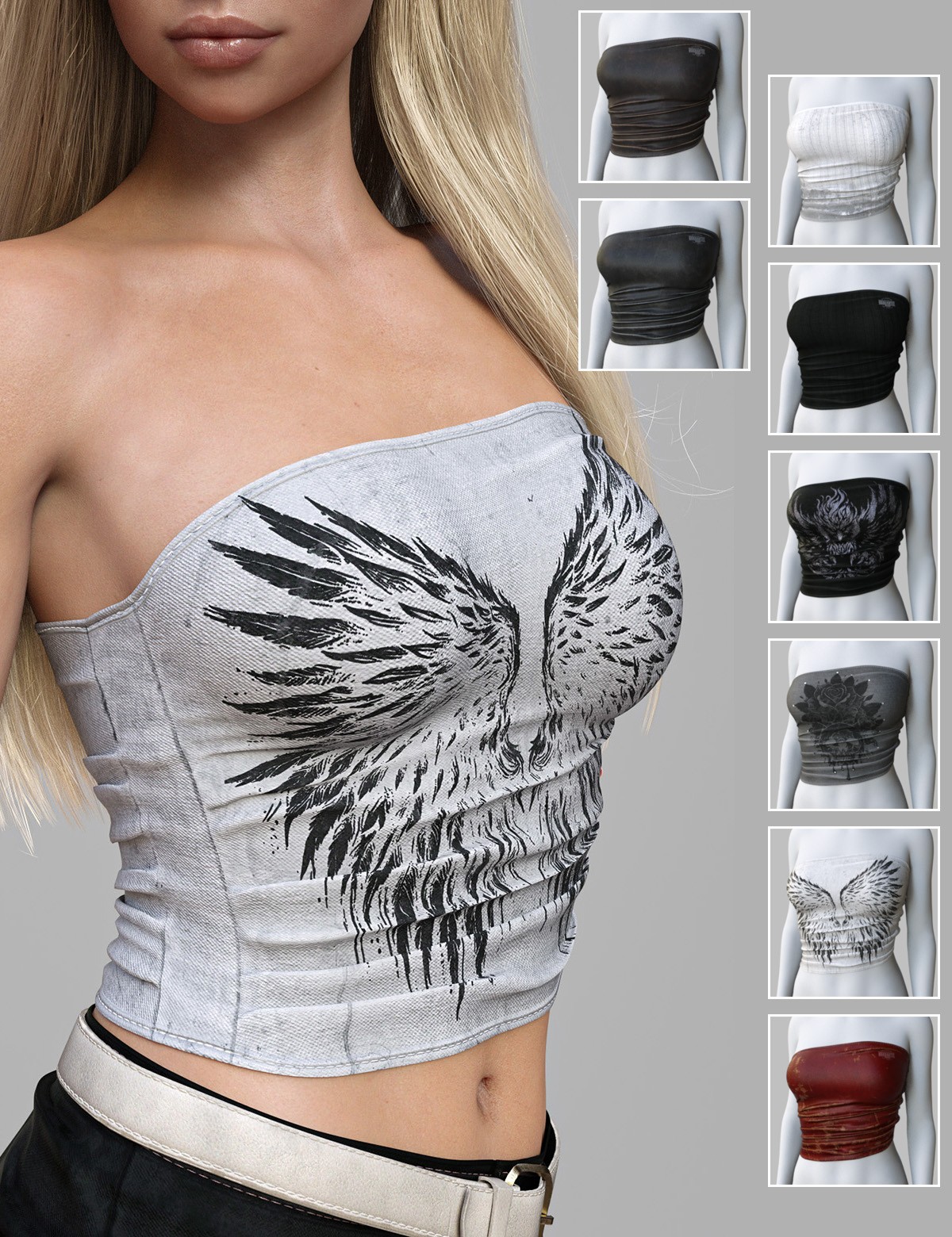 dForce Grunge Tube Top Genesis 8-8.1Female by N/A