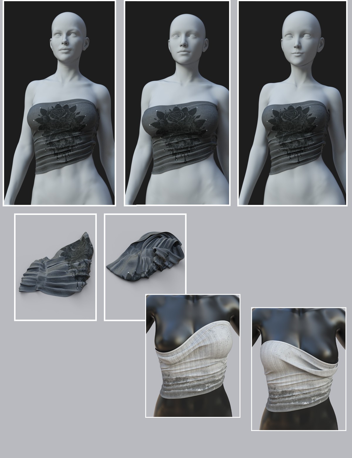 dForce Grunge Tube Top Genesis 8-8.1Female by N/A