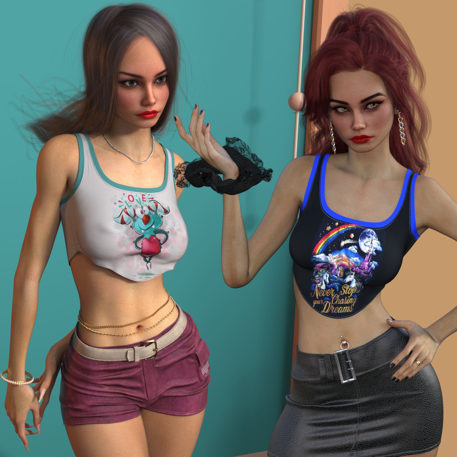 DA-PartyTime for dForce Basic Crop Tank G8 G8.1 G9 by Sveva by N/A