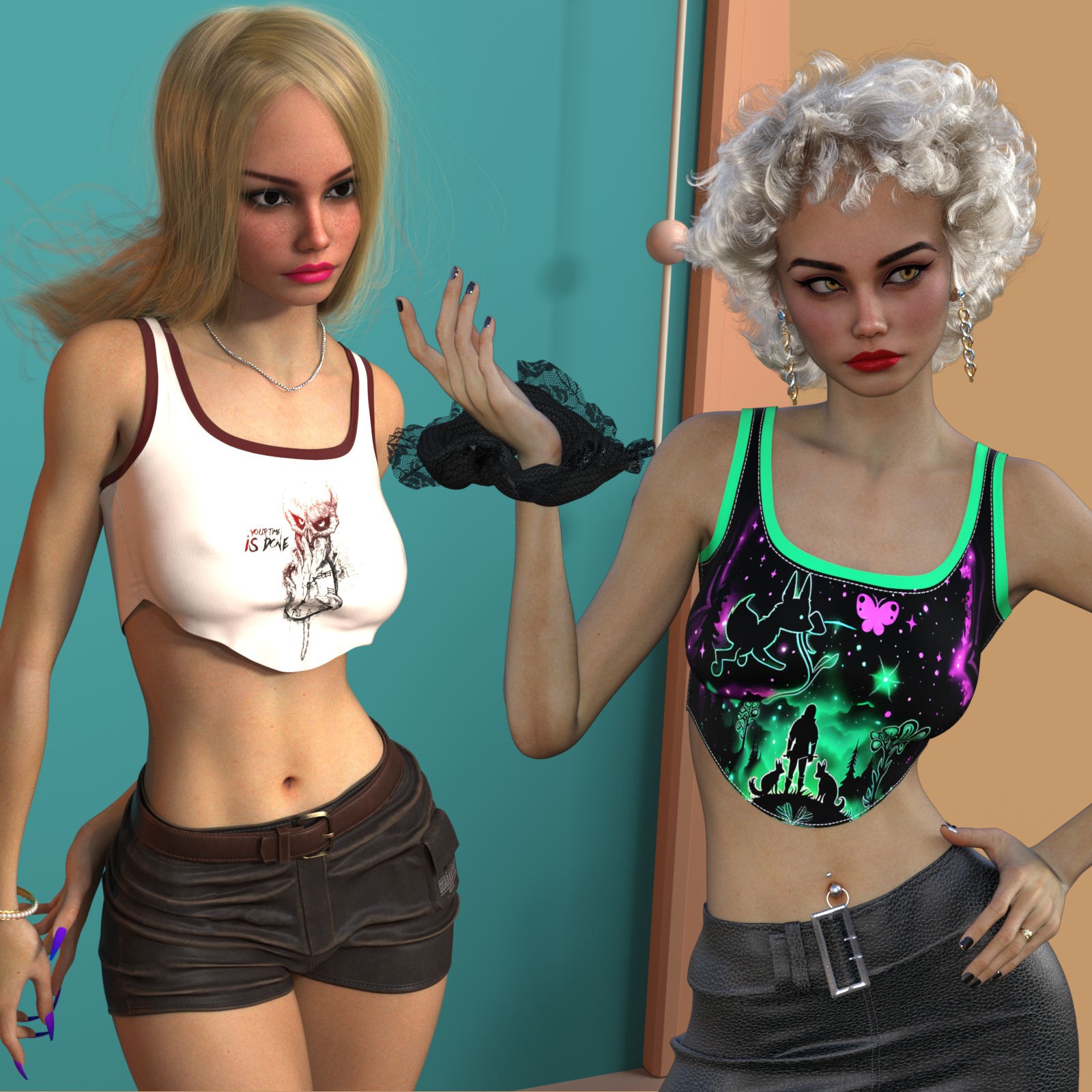 DA-PartyTime for dForce Basic Crop Tank G8 G8.1 G9 by Sveva by N/A