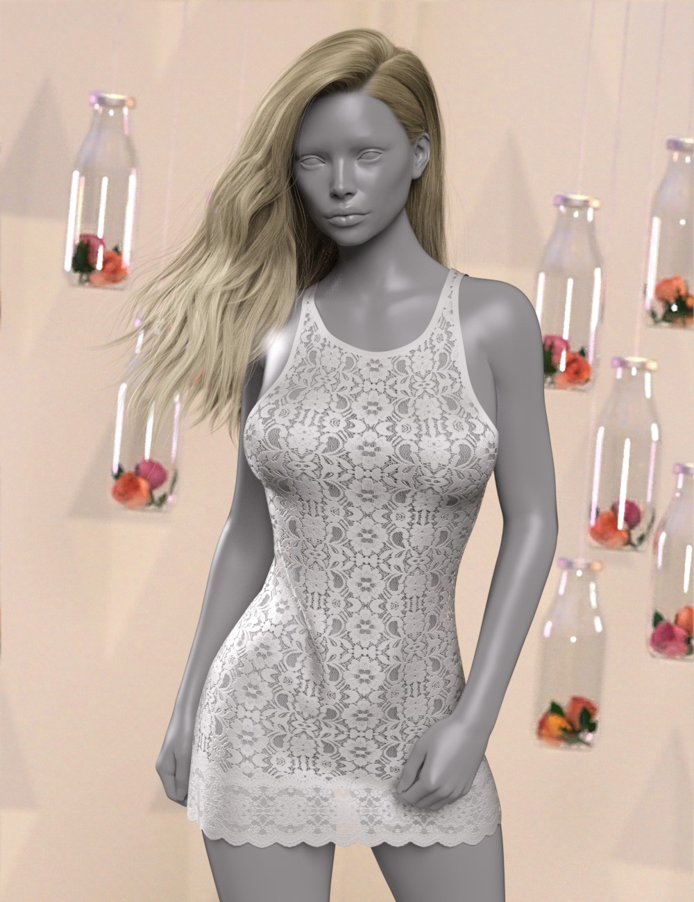 InStyle - RQL-dForce Lattice Lace Mini Dress G8F & G8.1F by N/A