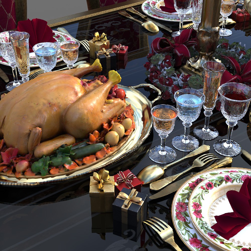 Christmas Table for Daz Studio by N/A