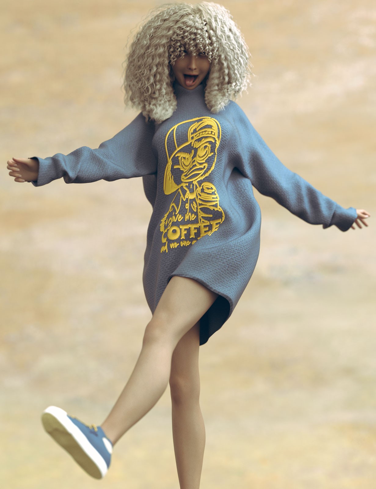 SarcastiKnit  dForce Sweater Outfit for Genesis 9 by N/A