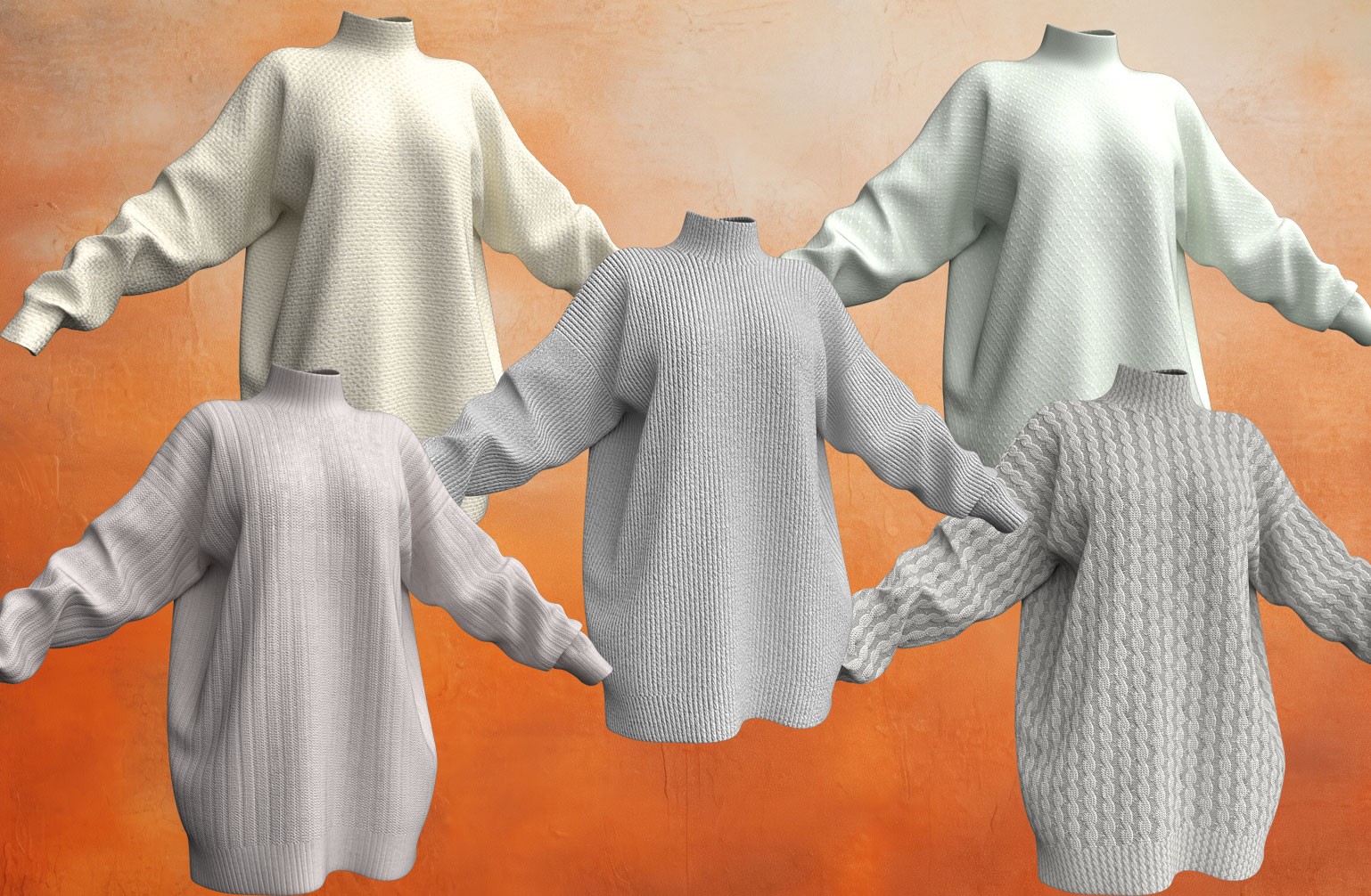 SarcastiKnit  dForce Sweater Outfit for Genesis 9 by N/A