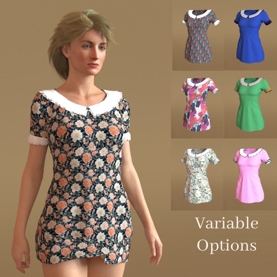 Floral Dress for Genesis 8 Female by N/A