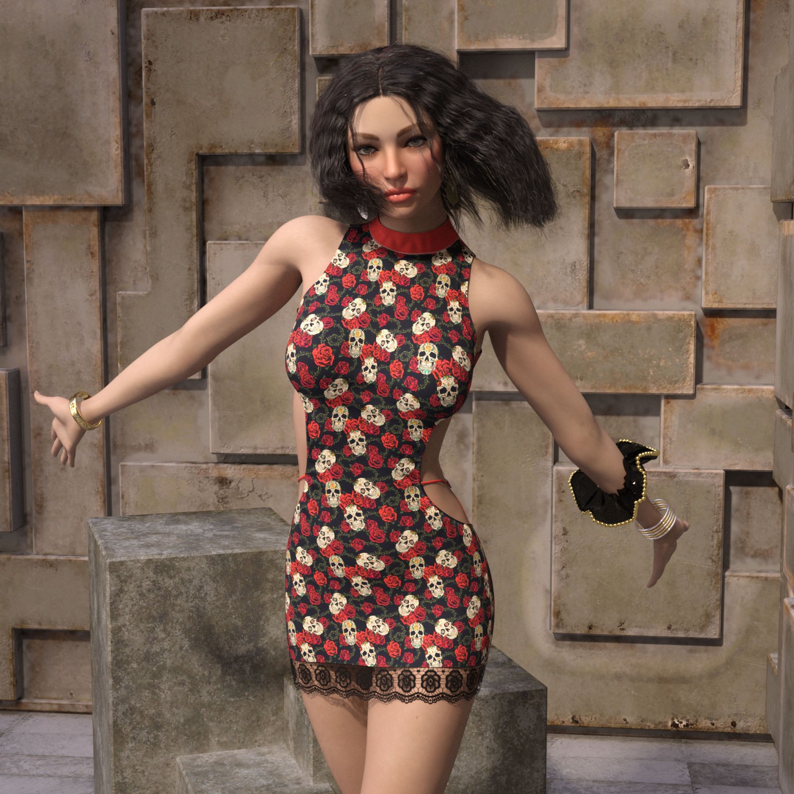 DA-Trendy for dForce Short Strappy Dress G8-8.1 Female(s) by SuperMassive by N/A