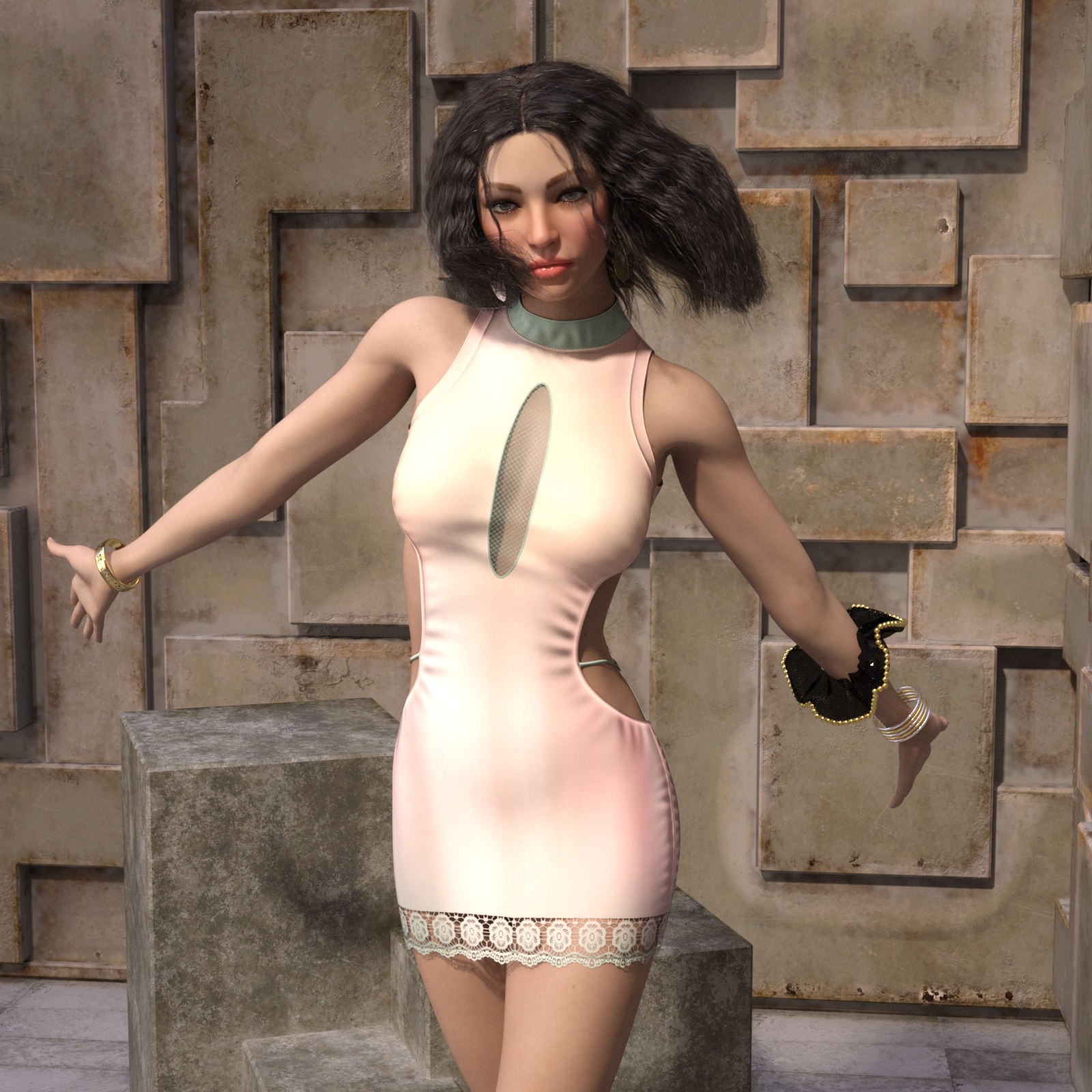 DA-Trendy for dForce Short Strappy Dress G8-8.1 Female(s) by SuperMassive by N/A