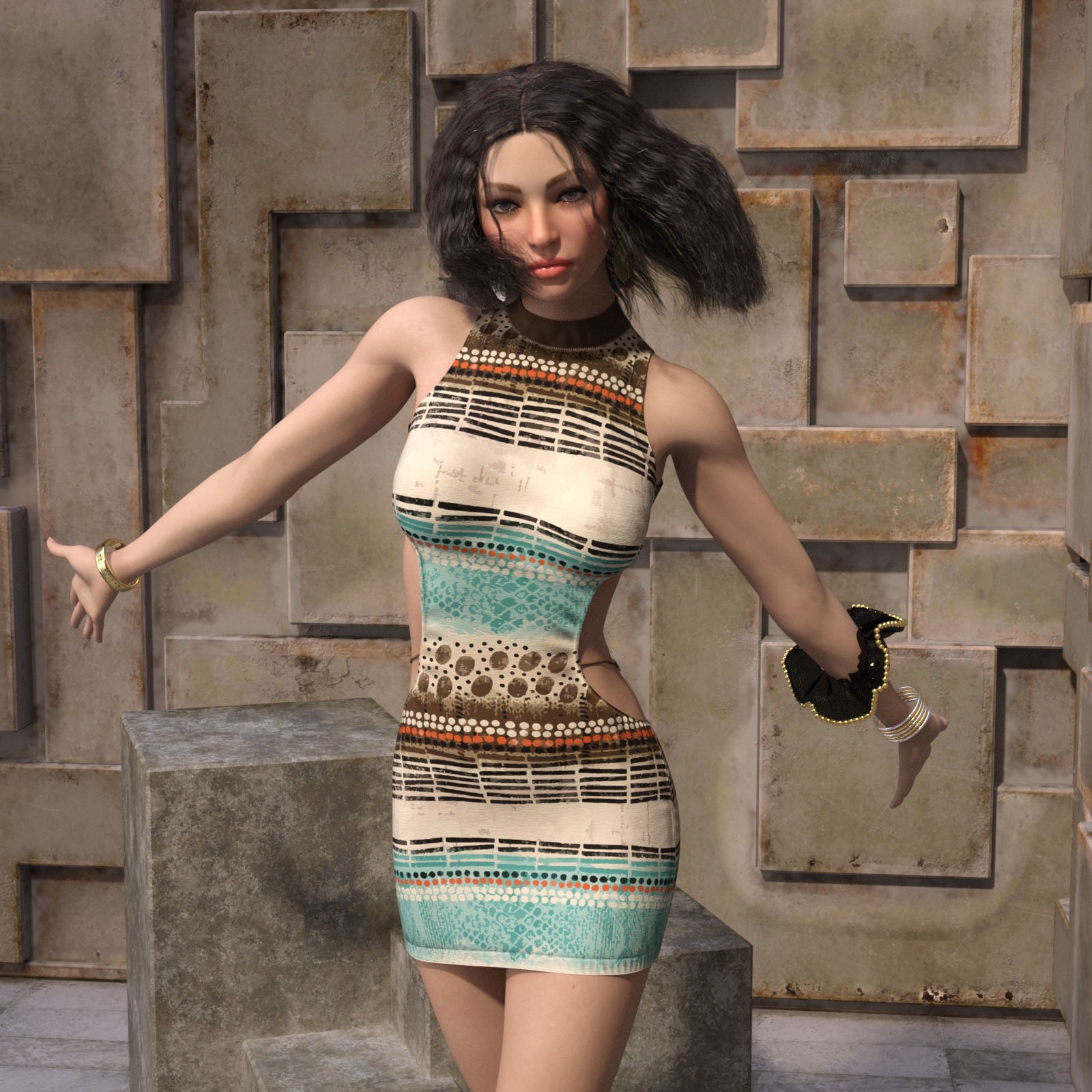 DA-Trendy for dForce Short Strappy Dress G8-8.1 Female(s) by SuperMassive by N/A