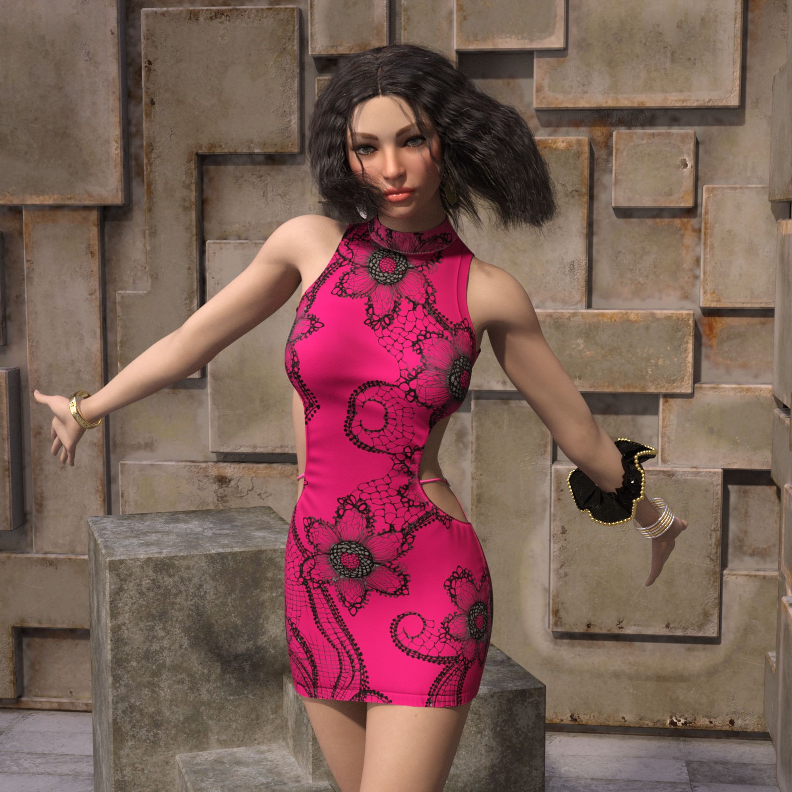 DA-Trendy for dForce Short Strappy Dress G8-8.1 Female(s) by SuperMassive by N/A