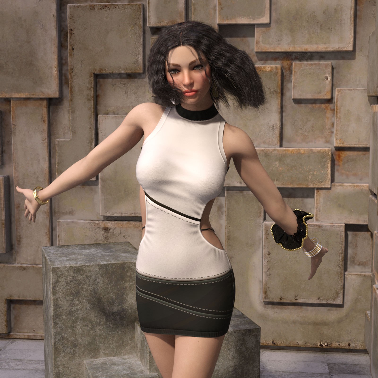 DA-Trendy for dForce Short Strappy Dress G8-8.1 Female(s) by SuperMassive by N/A