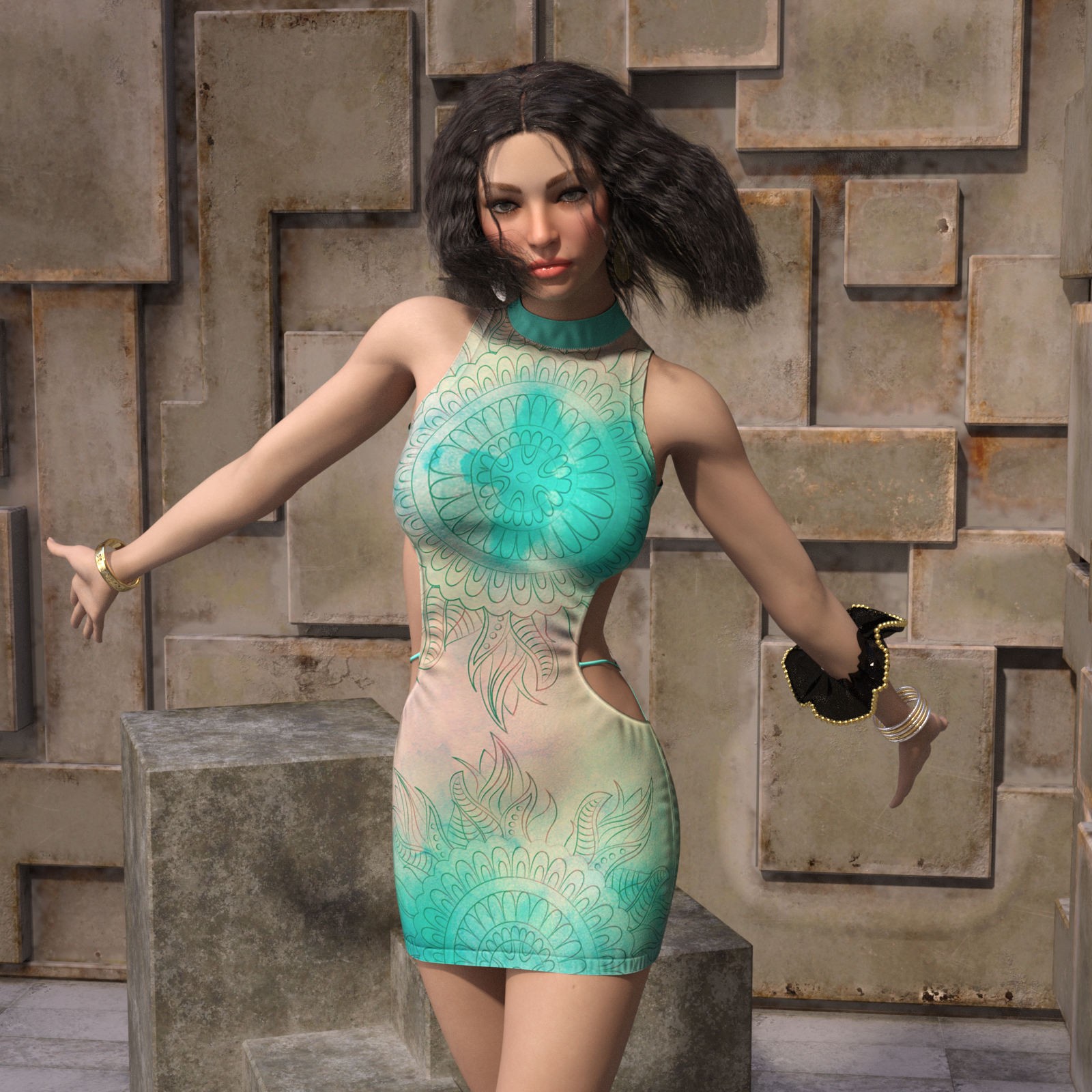 DA-Trendy for dForce Short Strappy Dress G8-8.1 Female(s) by SuperMassive by N/A