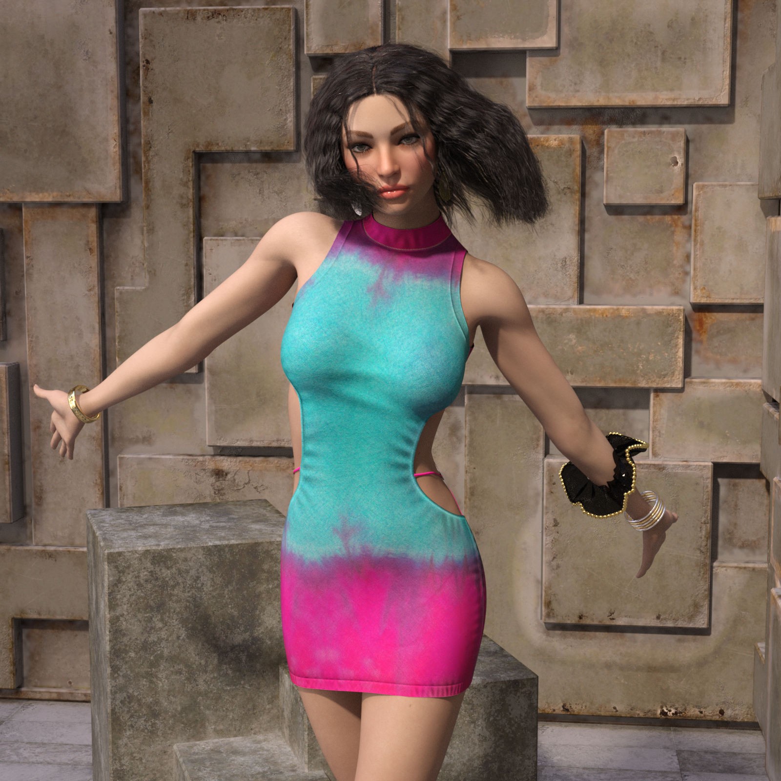 DA-Trendy for dForce Short Strappy Dress G8-8.1 Female(s) by SuperMassive by N/A