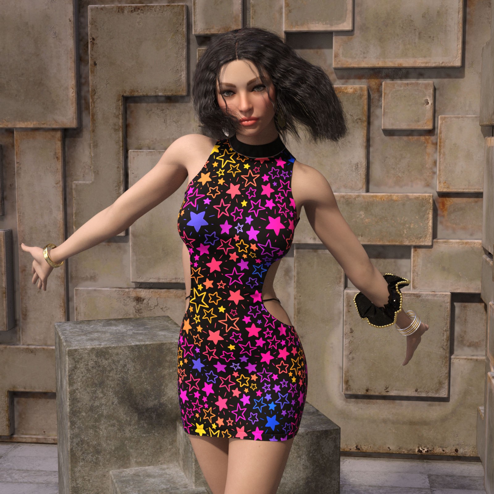 DA-Trendy for dForce Short Strappy Dress G8-8.1 Female(s) by SuperMassive by N/A