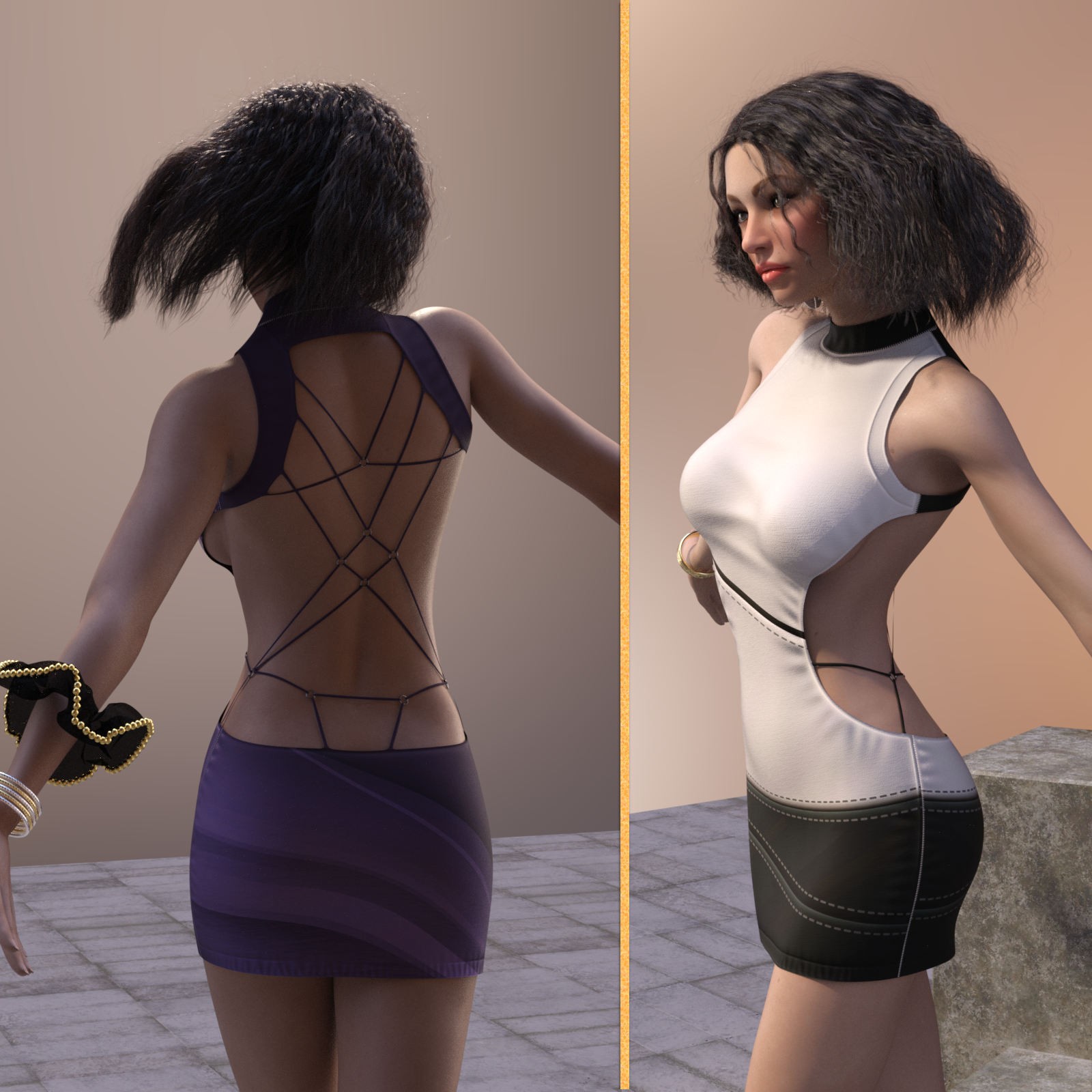 DA-Trendy for dForce Short Strappy Dress G8-8.1 Female(s) by SuperMassive by N/A