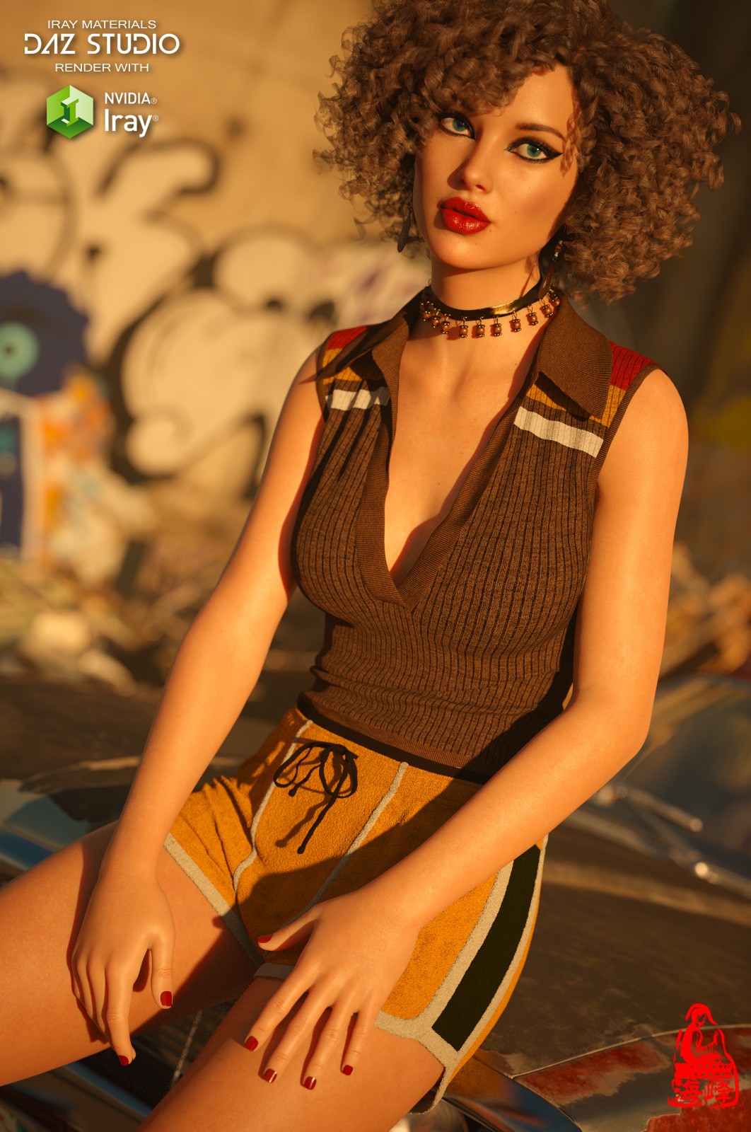 dForce V-neck Tank for Genesis 8 & 8.1 Females by N/A