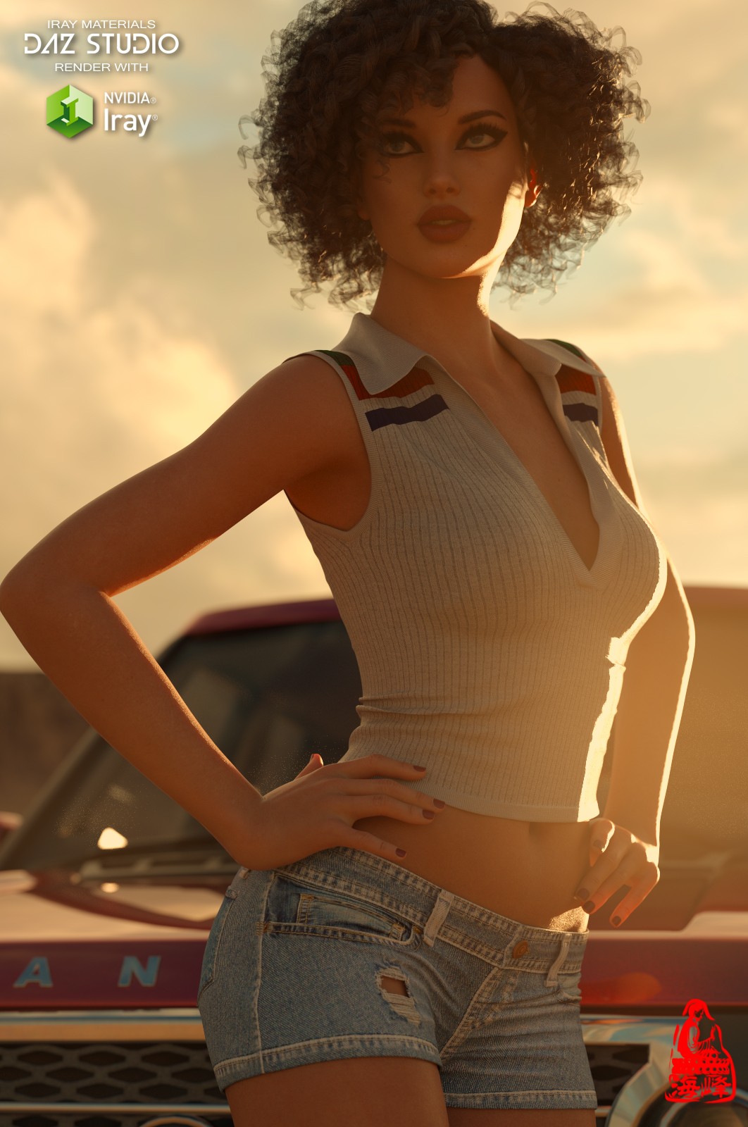 dForce V-neck Tank for Genesis 8 & 8.1 Females by N/A