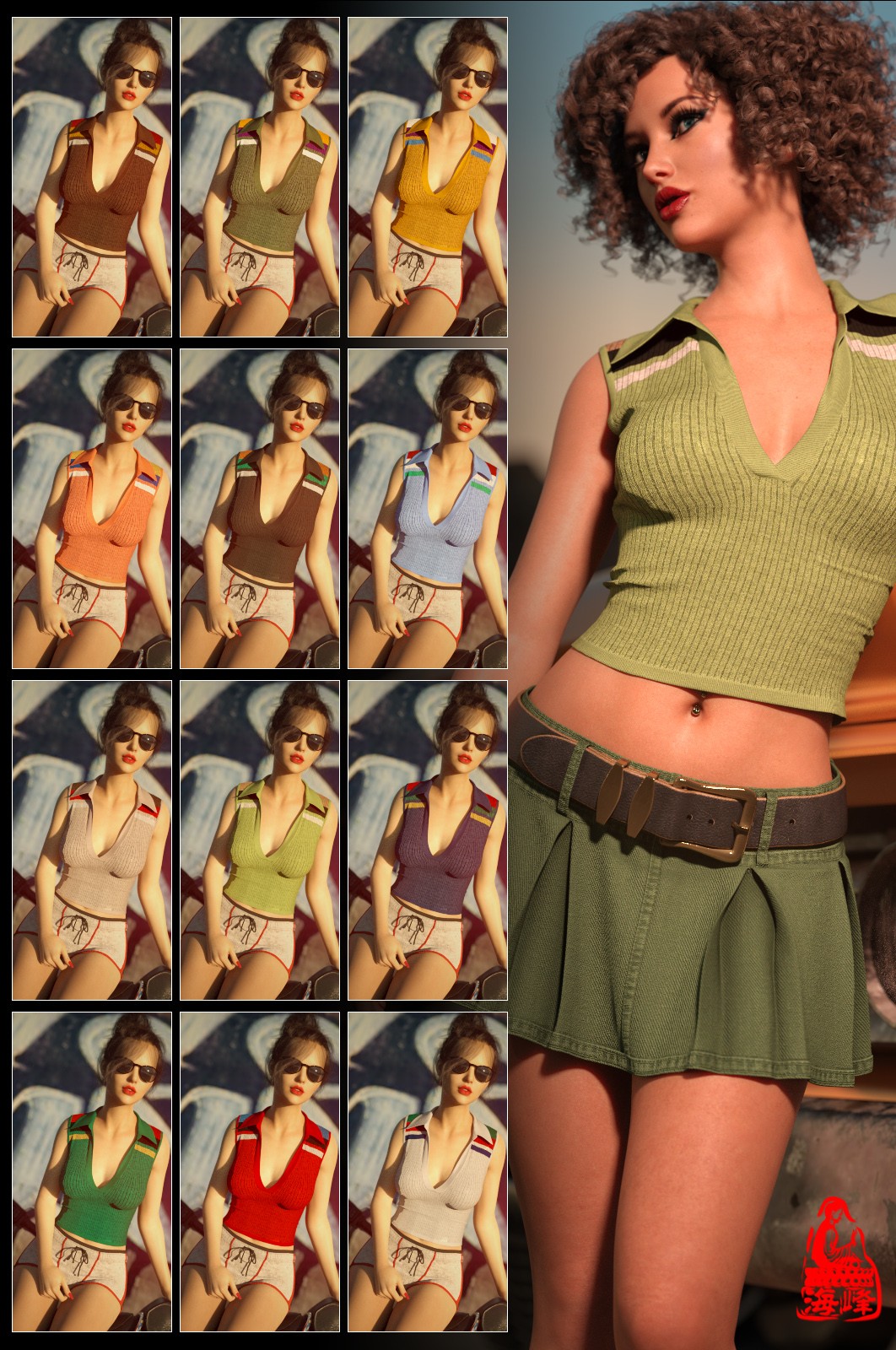 dForce V-neck Tank for Genesis 8 & 8.1 Females by N/A
