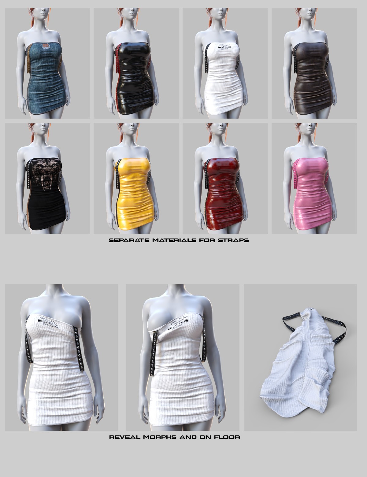 dForce Edgy Tube Dress Genesis 8-8.1Female by N/A