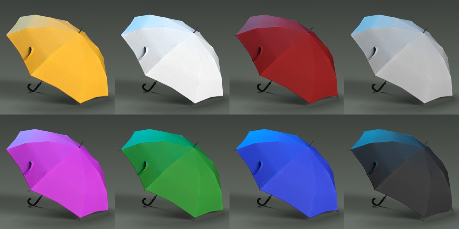 Fully opening dForce Classic Umbrella with poses for the G8M, G8F, and G9 by N/A