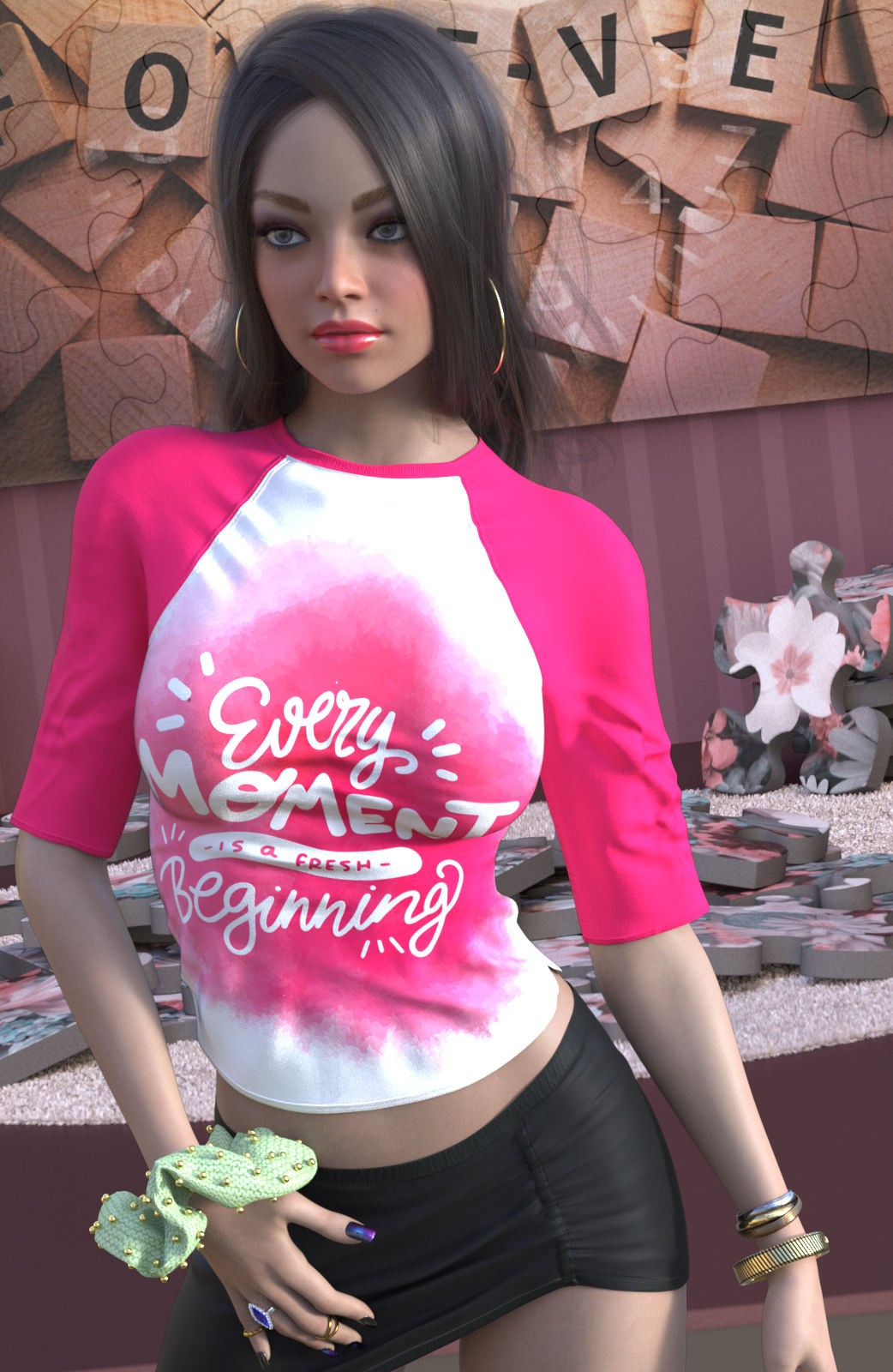 DA-Statements for dForce 3 Quarter Sleeve Top by Sveva by N/A